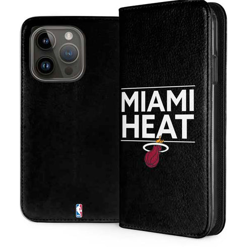 NBA Miami Heat Standard - Black iPhone 15 Pro Folio Case
